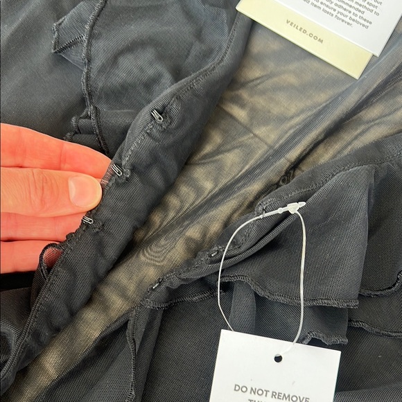 Black Ruffled Women's Blouse - Picture 8 of 13